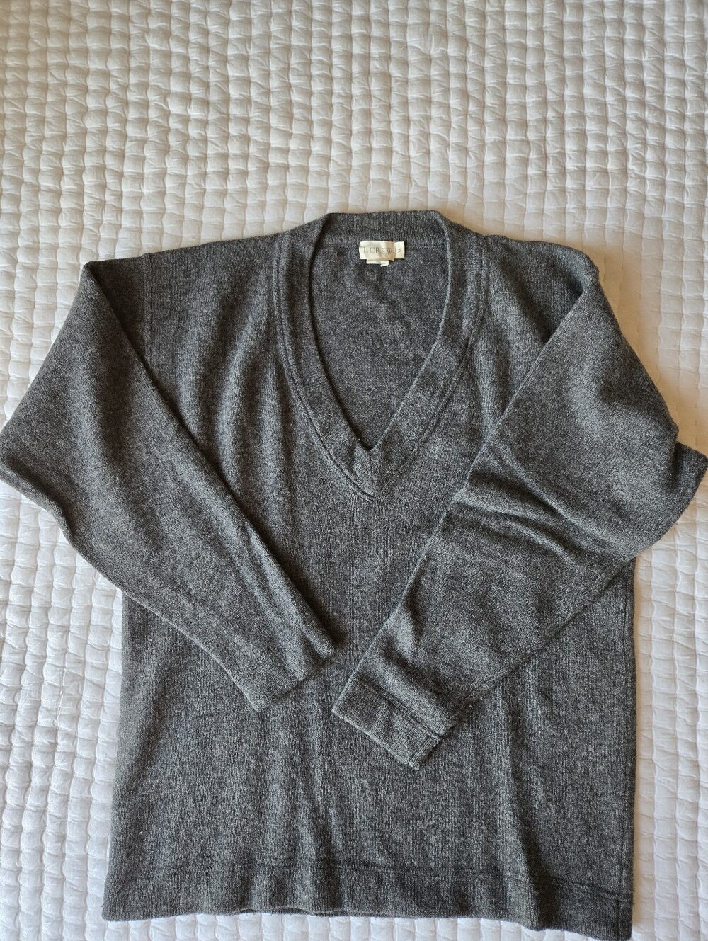 Vintage J Crew Charcoal Gray V-Neck Sweater Size Medium